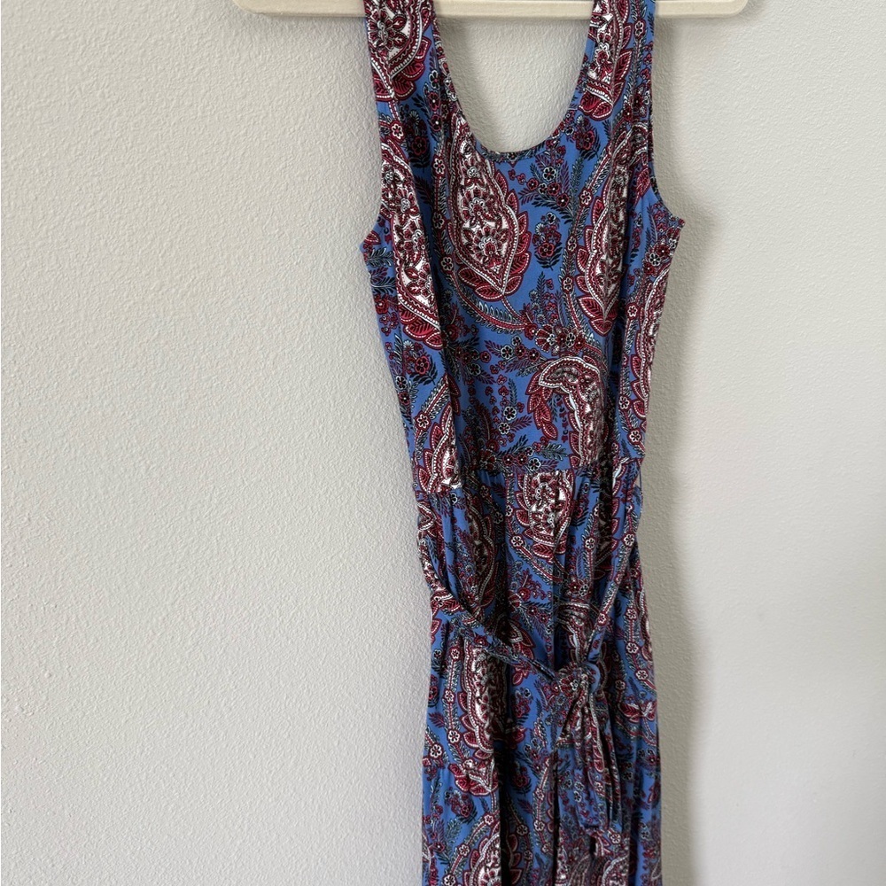 Spring Dress Talbots Blue and Pink Paisley Maxi Dress - Picture 3 of 9
